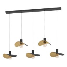 Závěsné svítidlo SACEDA E27 černá/zlatá 200W EGLO 390396