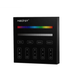 RF nástěnný ovladač pro RGB/RGBW řídící jednotky černá  ALUMIA MLB3-B