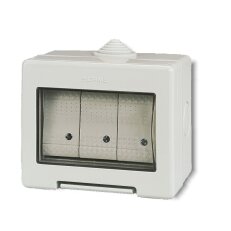 Zásuvka dvojitá domovní nástěnná UNIBOX IP55 zásuvka 2p+E 16A SCAME 136.5124-411
