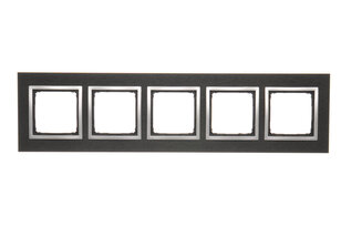 Rámeček 5-násobný Simon 54 Nature, IP20/IP44, kovový inox yin DRN5/78