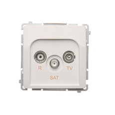 Zásuvka RTV-SAT průběžná, 1x vstup: 5-2400 MHz, bílá BMZAR-SAT10/P.01/11