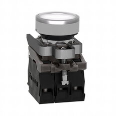 Schneider xB4BW31M5 Ovládač stiskací prosvětlený,lícující,1 Z+1V,230...240V,bílý