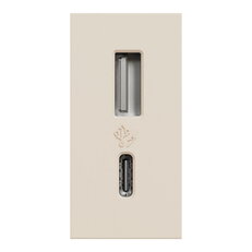 NOVÁ UNICA Dvojitý nabíjecí USB konektor A+C 2.4A, 1M, Béžový SCHNEIDER NU301644