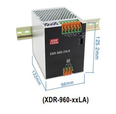 Napájecí zdroj na DIN 960W 24V MEAN WELL XDR-960-24LA