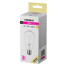 Světelný zdroj Filament LED, E27 ST64, 10W, 1220lm, 3000K RABALUX 79214