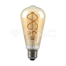 LED Bulb 5W Filament E27 ST64 Amber Dimmable 2200K VT-2065D, V-TAC SKU217416