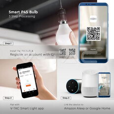 LED Bulb 4 8W E14 P45 RGB+WW+CW Amazon Alexa & Google Home Compatible VT-5154