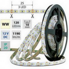 LED pásek SMD2835 WW, 120LED, 3m, 12V, 14 W/m