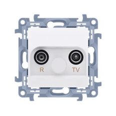 Anténní zásuvka R-TV průběžná 10 dB, 1x vstup: 5-862 MHz, bílá CAP10.01/11