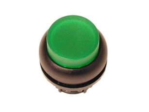 Eaton M22S-DRLH-G Prosvětlená ovládací hlavice, zvýšené, aretace, černý, zelená