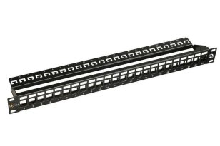 19" Neosazený 10G panel 24 portů 1U pro CAT6A keystony Solarix SOLARIX 24200242