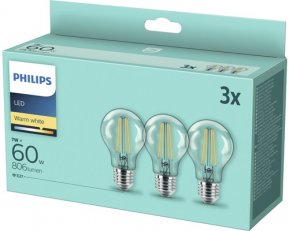 SET žárovek 3ks CPLEDbulb 7W-60W A60 E27 806lm 2600K