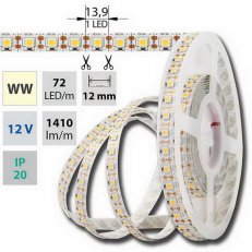 LED pásek SMD5050 WW, 72LED/m, IP20, 5m, 12V, 17,3 W/m