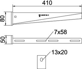 Nástěnný výložník OBO AW 30 41 FT B410mm Ocel žár.zinek