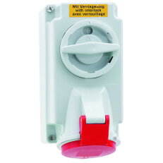 Zásuvka nástěnná s vypínačem 16A 5p 400V IP44 6h Quick-Connect BALS 1611
