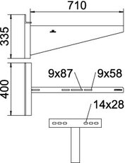 OBO AWSS 71 FT Nástěnný výložník těžká konstrukce B710mm Ocel žárově zinkováno