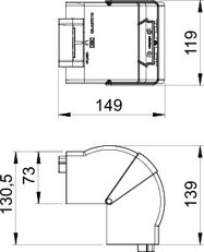 Vnější roh OBO GK-AH70110RW pro kanál Rapid 80 variabilní 70x110mm čistě bílá