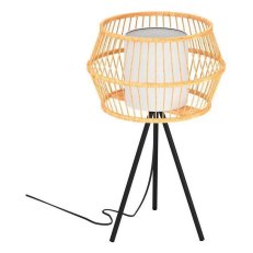 Stolní svítidlo MONTERROSO 1xE27 černá/bambus/bílá 40W IP20 EGLO 390235