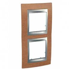 Unica Top rámeček dvojnásobný vertikální Cherry/Aluminium MGU66.004V.0M2