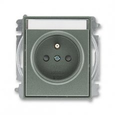 ABB TIME Zásuvka chráněná s clon. s popis. polem antracitová 5519E-A02352 34