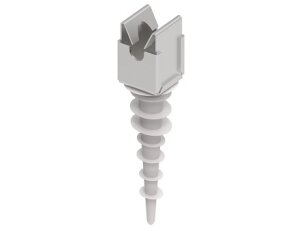 Plastový držák vedení d8mm, na drát K LIK, šroubovací do polystyrenu, Inox
