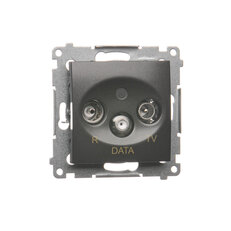 Zásuvka R-TV-DATA, antracit mat, metalizované DAD.01/48