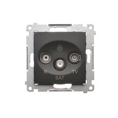 Zásuvka R-TV-SAT koncová, černá matná DASK.01/49