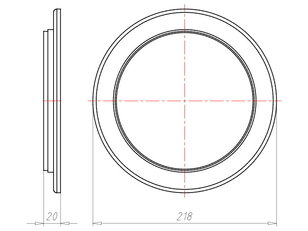 Přední kryt, HaloX 180, průměr 160 mm, do betonu KAISER 1282-05