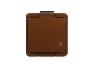 NT-16S zásuvka jednonásobná 2p+Z 16A/250V s víčkem IP44 hnědá ABEX