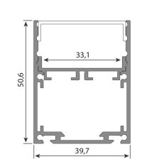 Přisazený hliníkový profil PGA 40x51mm vč. mat. difuz. 2m MCLED ML-761.606.04.2