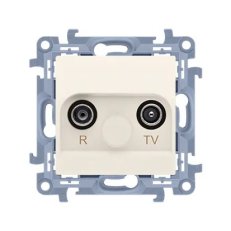 Anténní zásuvka R-TV průběžná 10 dB, 1x vstup: 5-862 MHz, krémová CAP10.01/41