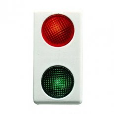 Gewiss GW20607  Dvojitý indikátor 230V, červená/zelená, 1 modul, systémová bílá