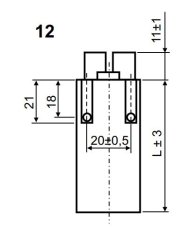 Světelný kompenzační kondenzátor 14uF 30x75 svorka zacvaknutí LCP0140012