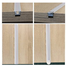 Vestavný hliníkový profil VL, 22x13 mm, mléčný difuzor, komplet, 1 m