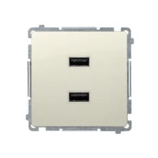 Dvojitá USB nabíječka 2.1 A, 5V DC, 230V, béžová KONTAKT SIMON BMC2USB.01/12