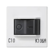 Jistič K45 charakteristika C 10A 250V 45×45mm čistě bílá KONTAKT SIMON K106A/9