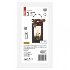 LED dekorace vánoční lucerna se svíčkou černá, 20 cm, 3x AAA, vnitřní, vintage