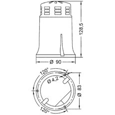 Motorová siréna MICRO W10 S AT 240V, AC, IP42, 93 dB, světle šedá, 1 tón 42212