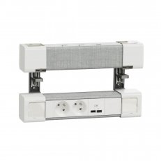 Unica System+ Stolní modul L 4x zásuvka/USB A+C Bílá/Šedá SCHNEIDER INS44402