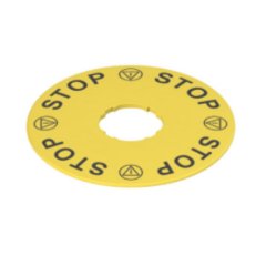 PIZZATO Žlutý štítek, průměr 90 mm, popis STOP