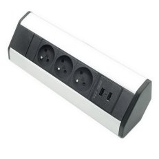FKZL3A2USBN Rohová zásuvková lišta 3x 230V + 2 USB FK TECHNICS 4739352