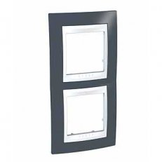 Unica Plus rámeček dvojnásobný vertikální,Slate/Polar SCHNEIDER MGU6.004V.877