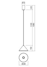 Závěsné svítidlo EIKO SU LED 13W 3000K BK REDO 01-1986