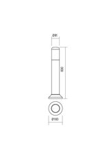 Sloupkové svítidlo PENCIL ST H60 E27 MAX28W IP44 BK REDO 90240