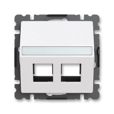 ABB Zoni Kryt zásuvky komunikační přímé (2x) s upevňovacím třmenem bílá