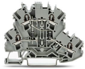 Svorka pro moduly dvoupatrová 2 diody 1N4007 šedá 2,5mm2 WAGO 2002-2214/1000-490