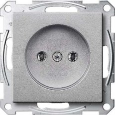 Merten Zásuvka bez zemnícího kontaktu 250V System M Aluminium MTN2001-0460