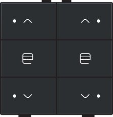 NHC 6násobný ovladač+LED 2x žaluzie - BLACK COATED NIKO 161-52036