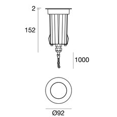 Zemní svítidlo SUELO-R 3 1L 8W+ALIM.INOX LINEA LIGHT 76203N60