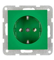 Zásuvka SCHUKO bezpečnostní clonka, zelená SCHRACK EV101315--